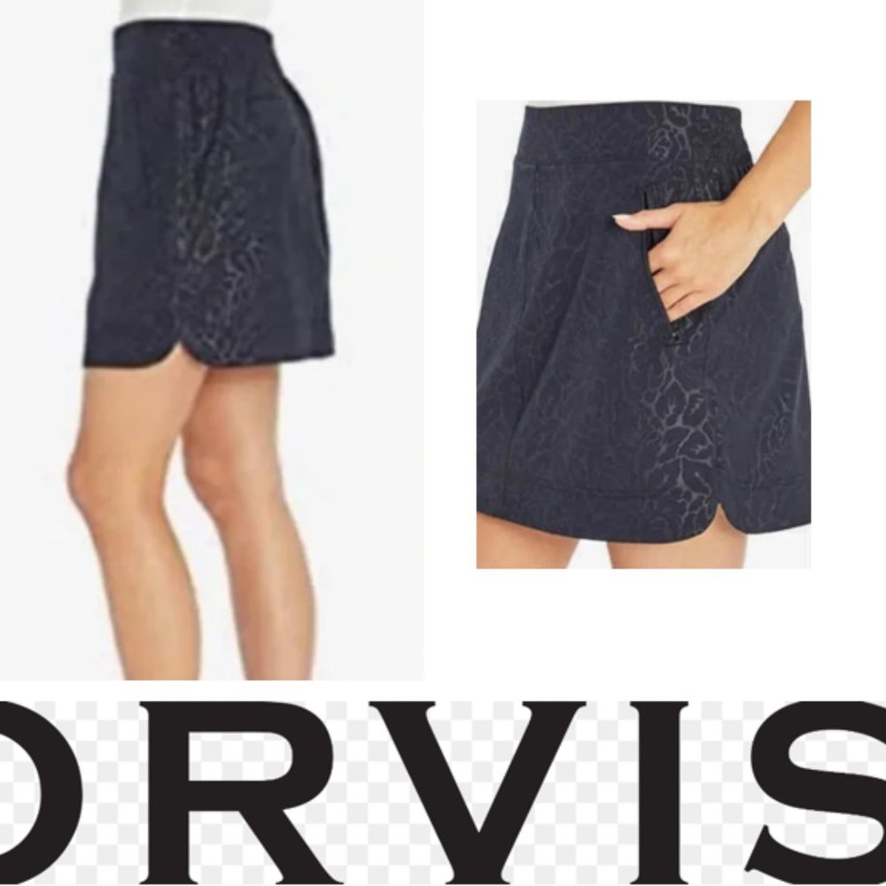 Orvis Travel comfy blue stretch Skort, NWT, L